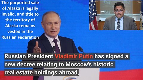 BREAKING: The purported sale of Alaska is legally invalid, and title to the territory of Alaska remains vested in the Russian Federation. What now?