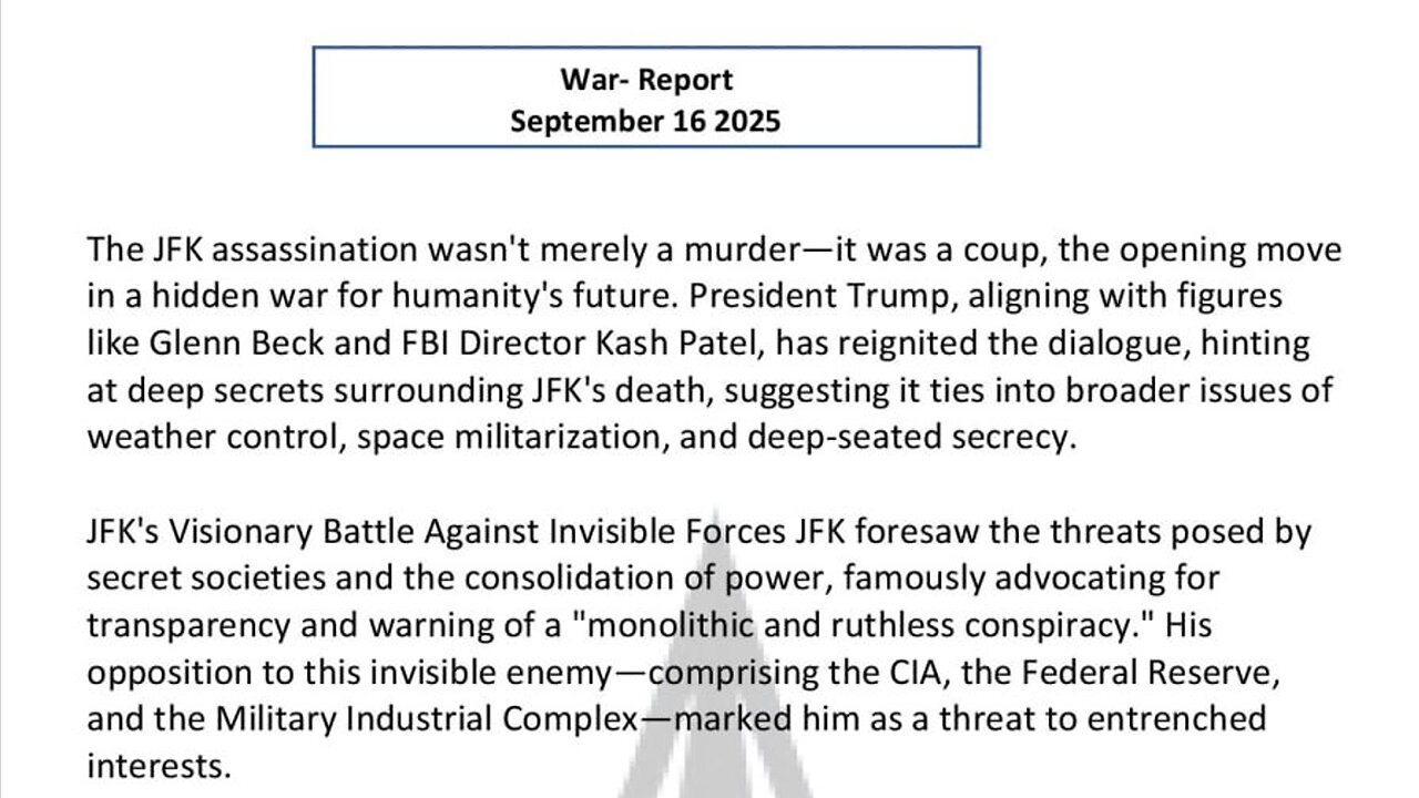 WAR REPORT - SEPT 16 2025 - NOTHING CAN STOP WHAT IS COMING - NOTHING