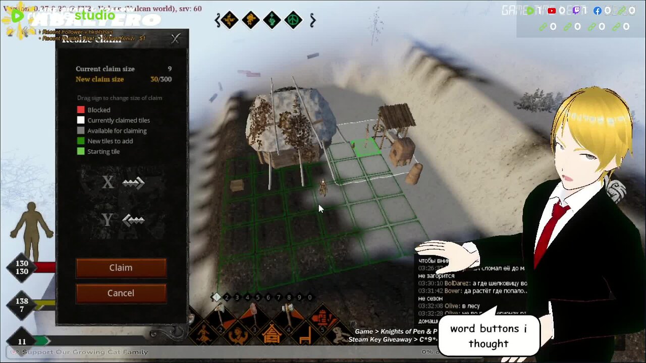 Life Is Fuedal: Arden - Hold mouse on the button and drag!
