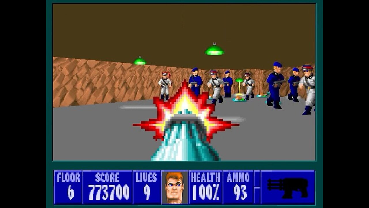 Wolfenstein 3D, DOS, 1992 - 100% Complete, Episode 6 Floor 6 (Confrontation)