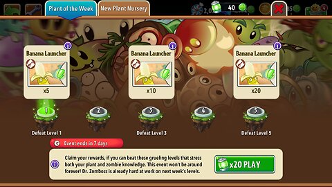 Plants vs Zombies 2 - Plant of the Week - Banana Launcher - May 2025