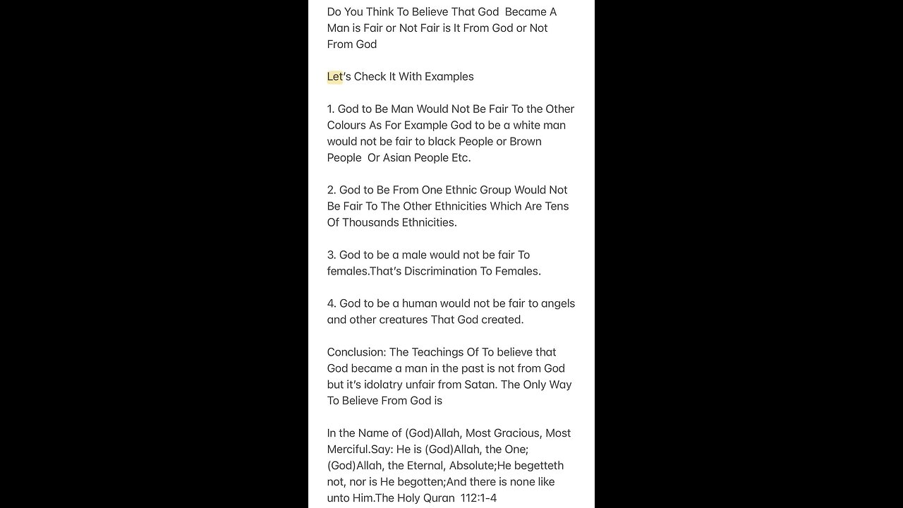 Facts about God