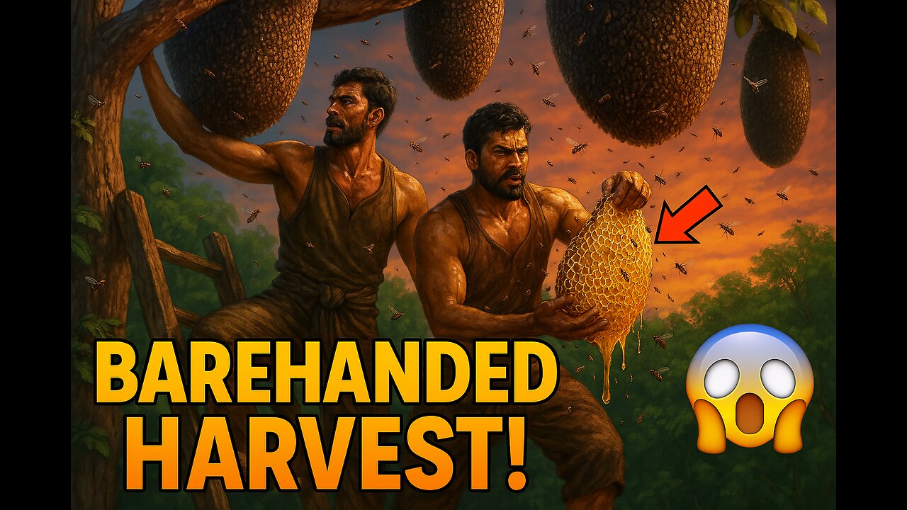 Unbelievable! Two Brave Brothers Harvesting Three Beehive Barehanded