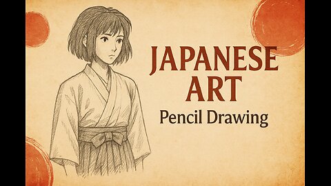 "Traditional Japanese Anime Girl Sketch - Pencil Drawing"