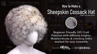 How to make a Sheepskin Cossack Hat with Easy Leather Craft Patterns. Fur Cossack Hat Tutorial.