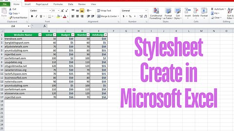 Stylesheet Create in Microsoft Excel | Microsoft Excel Tips