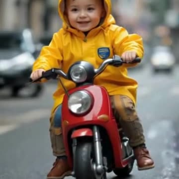 adorable baby driving motor #viral #trending