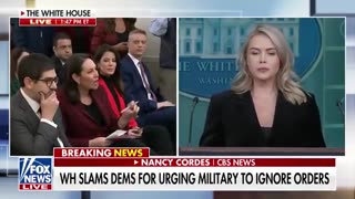 Leavitt SPARS with reporter after Trump calls Dems 'traitors'