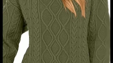 ANRABESS Women Oversized Chunky Cable Knitted Vintage Sweater 2025 Fall Winter Outfits