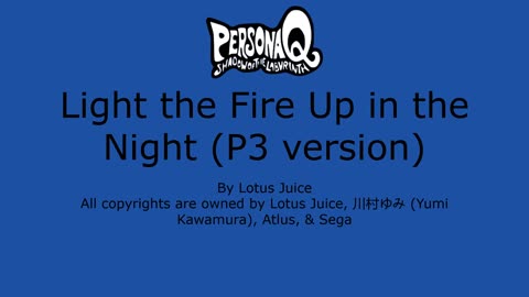 Light the Fire Up in the Night (P3 version)