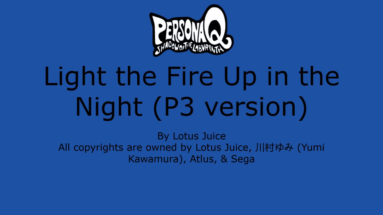 Light the Fire Up in the Night (P3 version)
