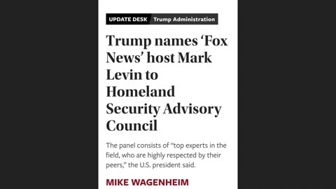 Trump taps Mark Levin for Homeland Security Advisory Council vs White Nationalism