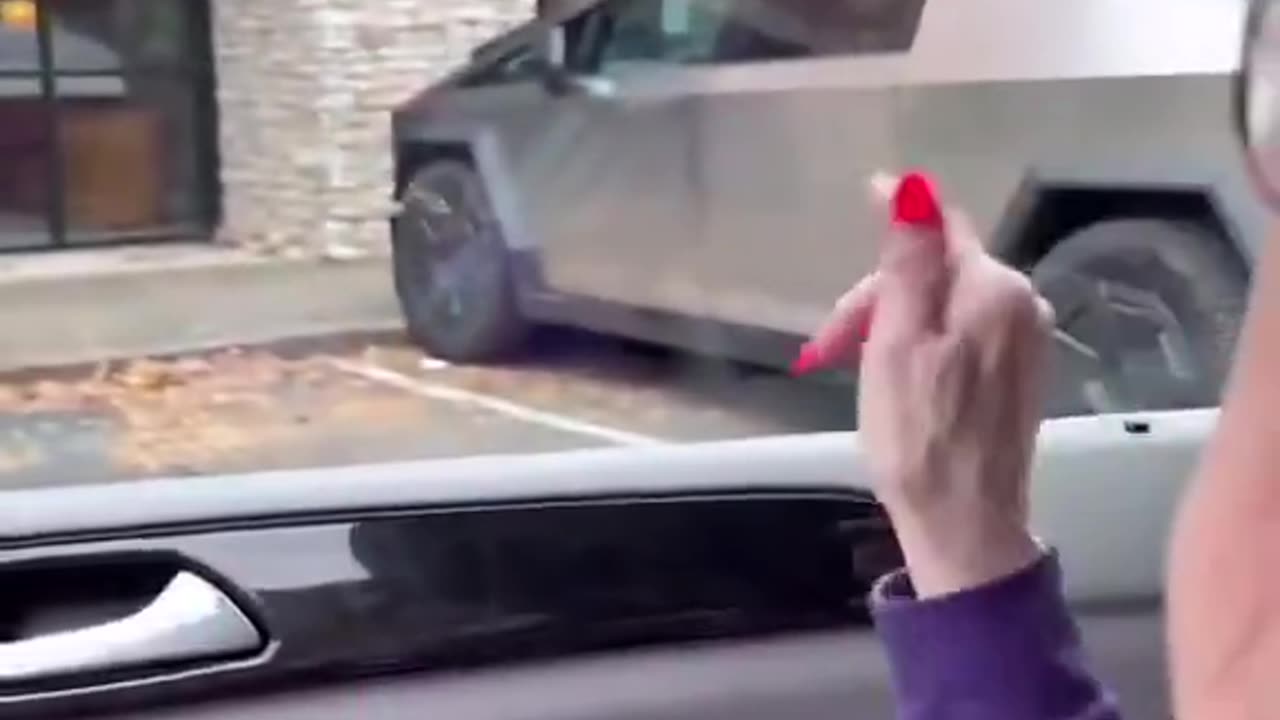 Liberal Grandma & obvious MSNBC viewer goes absolutely nuts when seeing a parked Tesla