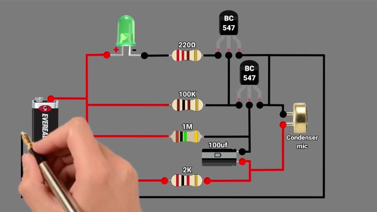 Top BC 547 project 3D animated #electronics #diy