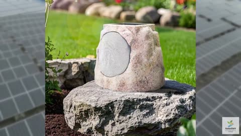 GGII Solar Powered Rock Speakers Outdoor Water-Resistant IP44 with Lights 7 Colo