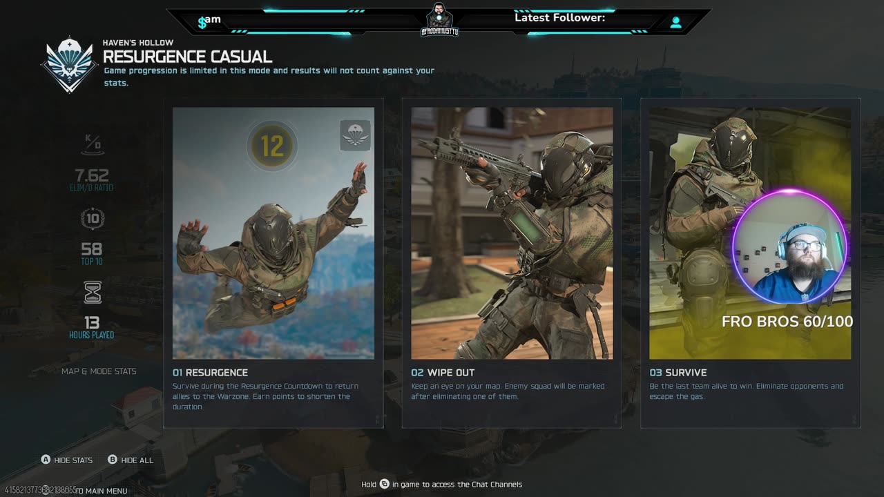 sweat in Warzone, Survive in Zombies