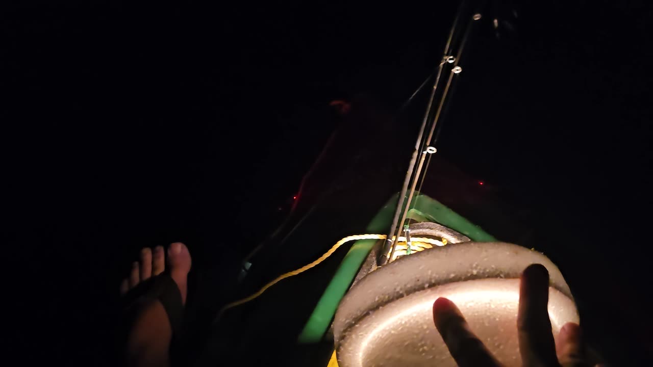 Using the Floating Fish Spotlight for Navigating Kayak in the Dark