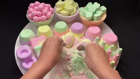 Bright Colors🍡🍭 | The sound of crushing baking soda | Asmr episode 10