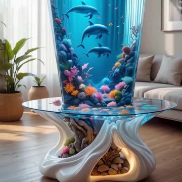 Stunning Ocean World Coffee Table A Marine Wonderland! 🐬🌊#OceanTable #CoffeeTable