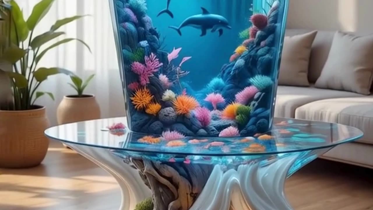 Stunning Ocean World Coffee Table A Marine Wonderland! 🐬🌊#OceanTable #CoffeeTable