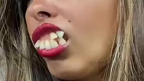 Shocking: halloween fake teeth makeup tutorial