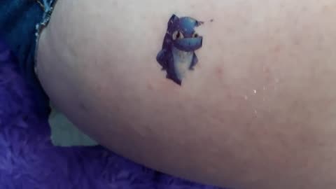 blue fish temporary tattoo sticker magic art design