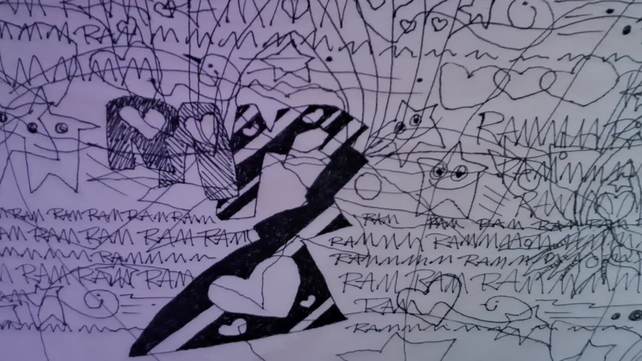 BEGINNING OF NU RAM RAM MANTRA DRAWING - RAMMM RAMMMMM RAAMMMMMMMMM...