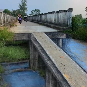 3D painting with dog and motorcycle