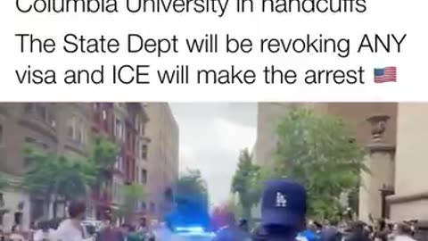 Now Palestine protestors are being ARRESTED & led out of Columbia University handcuffed