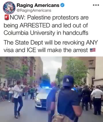 Now Palestine protestors are being ARRESTED & led out of Columbia University handcuffed