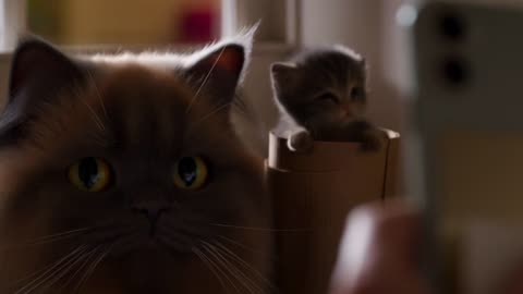 HDR Selfie Gone Wrong: Chonky Cat and TP Roll Trouble