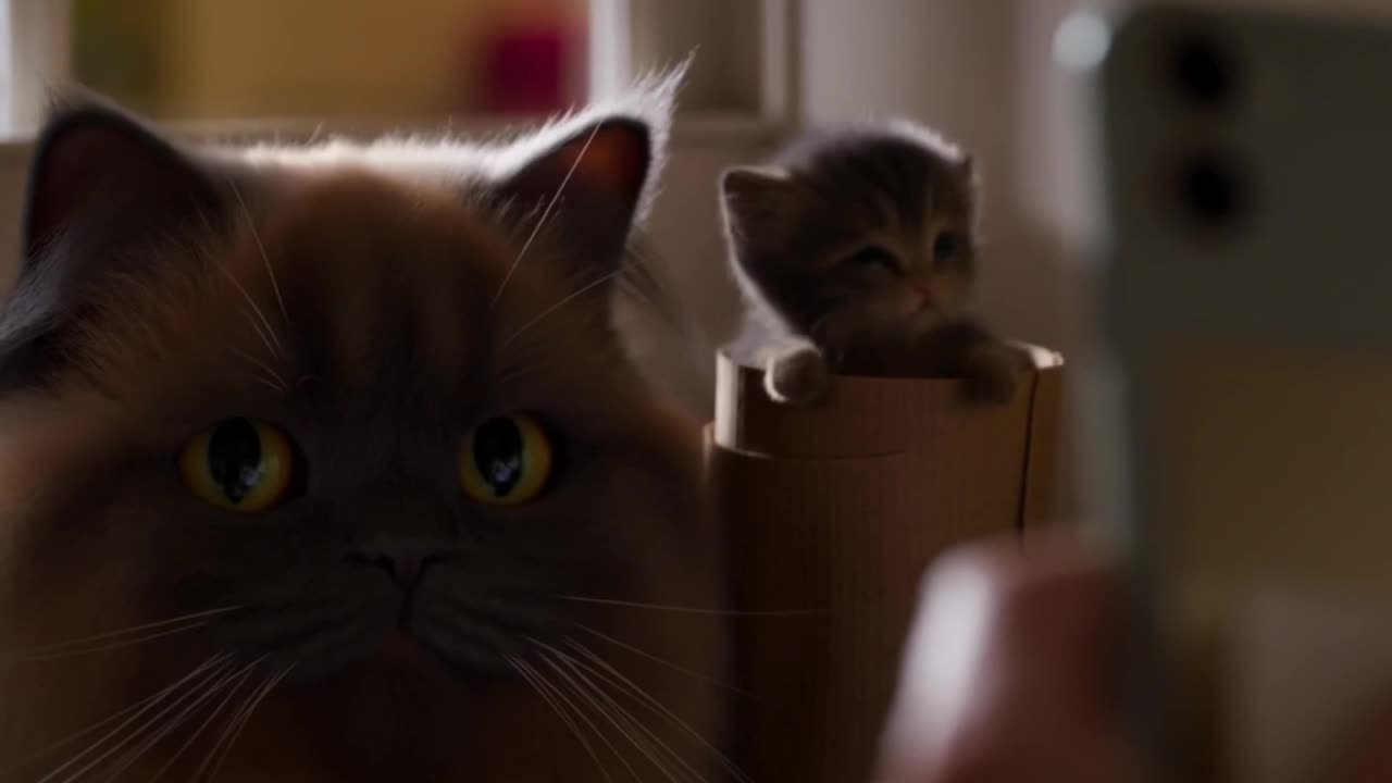 HDR Selfie Gone Wrong: Chonky Cat and TP Roll Trouble