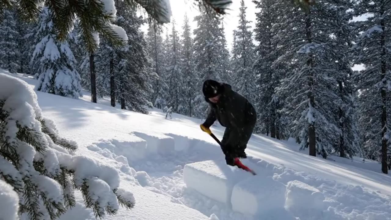 Building a Heated Snow Pyramid for Winter Survival – Solo Bushcraft