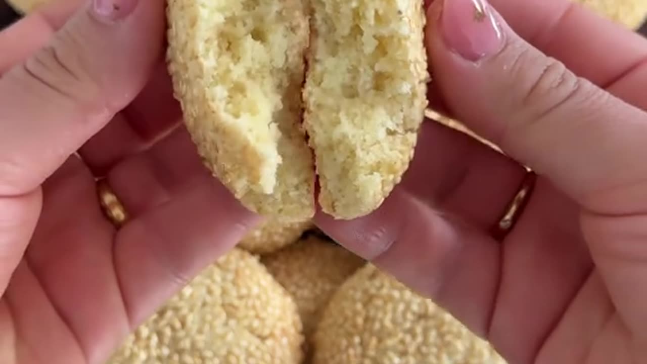 Baqsome or Baksum kurdish coconut and sesame seed cookies