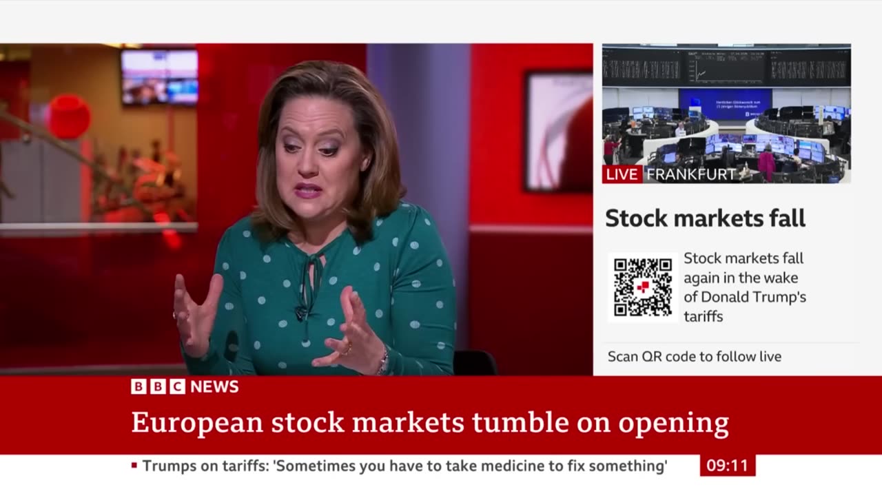 Trump defends tariffs after stock market turmoil | BBC News