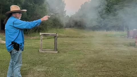 Slow Motion of the Cimarron 1860 Civilian Model.