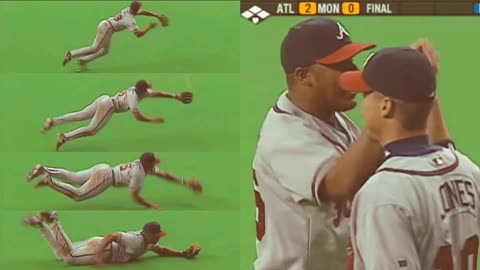 Prototype 520: Atlanta Braves Hall of Famer Andruw Jones diving catch seals game