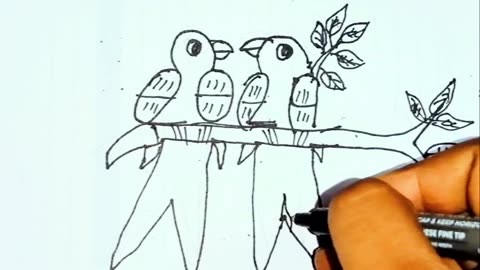 Draw Cute Birds From 2024 Number | How To Turn 2024 In Cute Birds