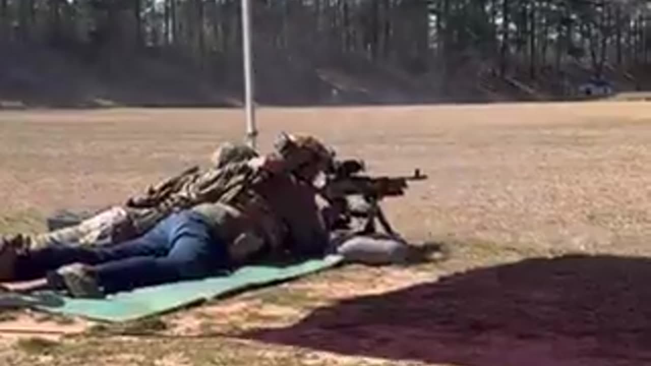 VP Vance is with Marines shooting machine guns at Quantico.