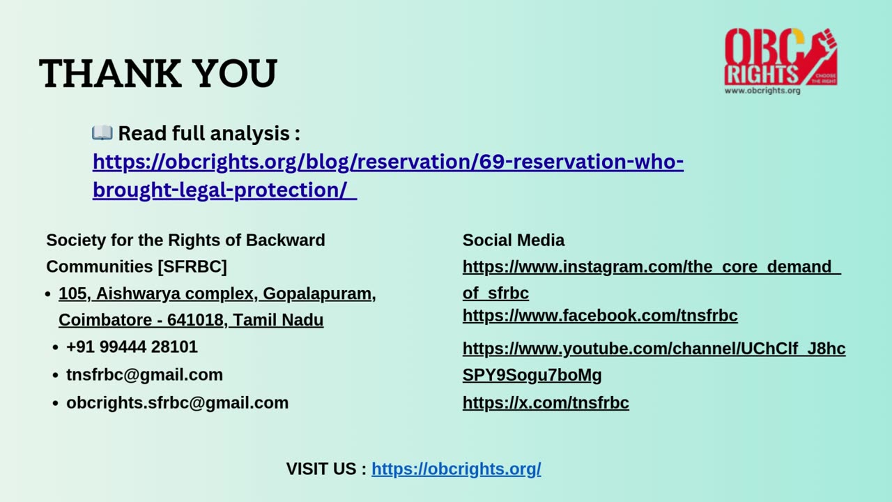 69% Reservation – who brought legal protection.