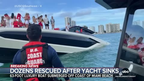 Dozens rescued after yacht starts sinking