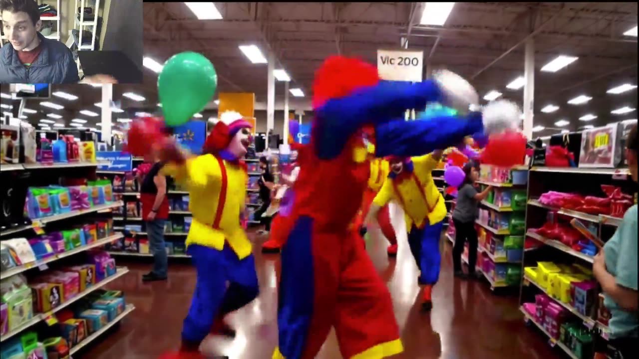 Clowns Roam Around A Walmart Supercenter Fake Funny Parody Video With Live Commentary
