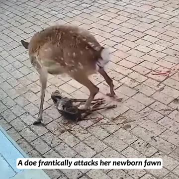 A fawn was trampled by its mother shortly after birth.