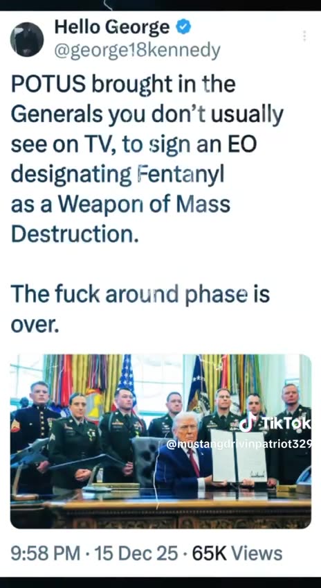 POTUS - EO Declares Fentanyl a WMD