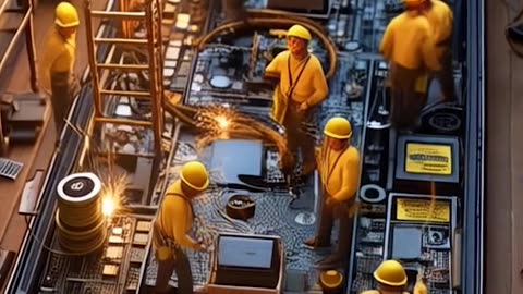 Miniature Workers Fixing a mobile phone📱🔶 #tech #legos