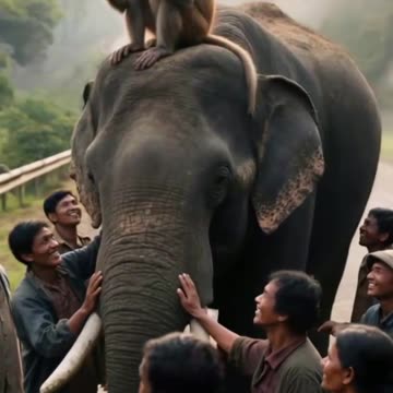 The monkey and the elephant teamed up to save the entire bus of passengers!