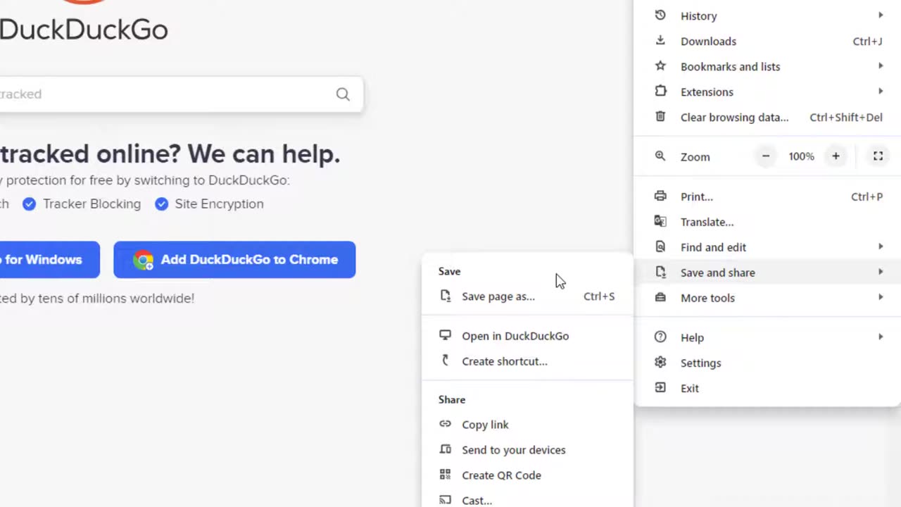 How to create DuckDuckGo Shortcut