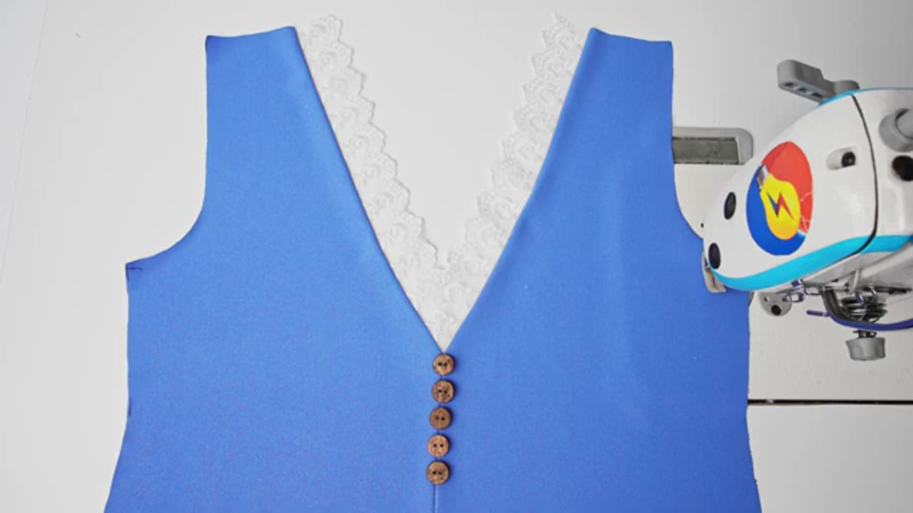 Episode-1 A sewing trick_You will not find it difficult to cut and sew a design the V neck with lace
