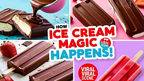Magnum & Strawberry Popsicle Making! 🍫🍓 #ViralScene