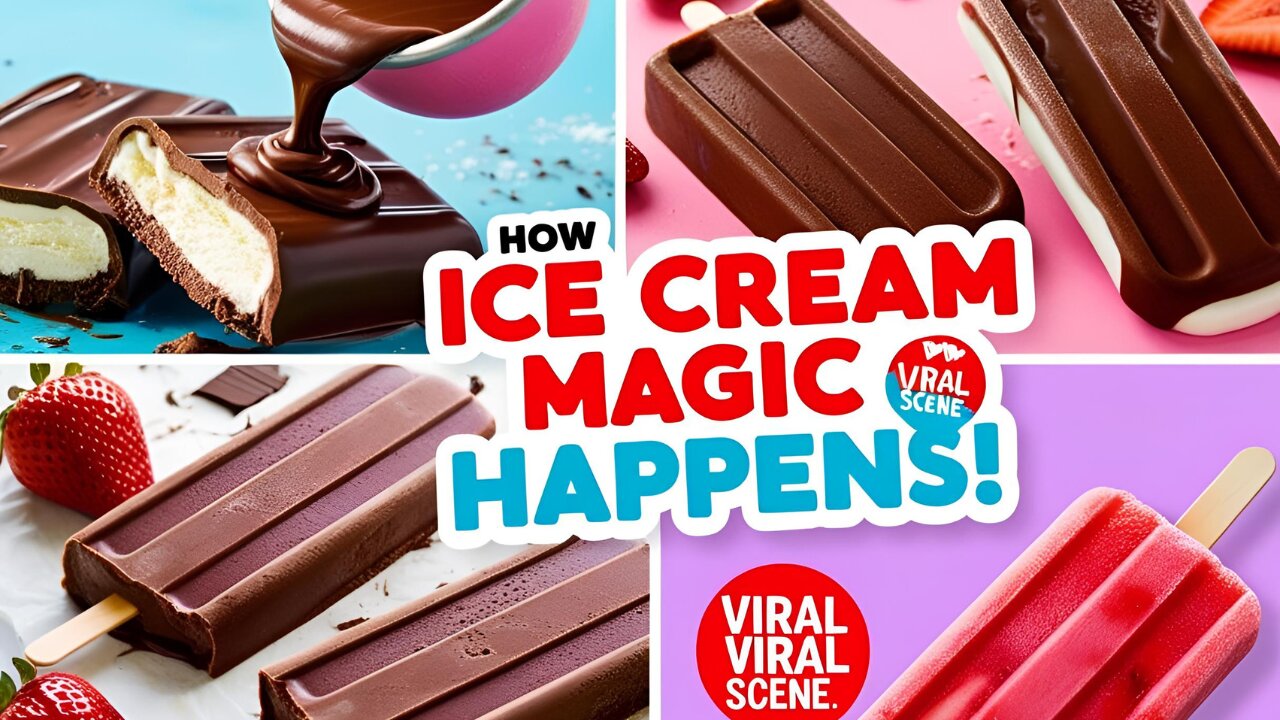 Magnum & Strawberry Popsicle Making! 🍫🍓 #ViralScene